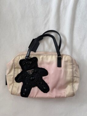 RARE Prada Tessuto Mini Bag with Bear Appliqué